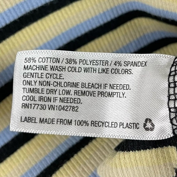 Wild Fable Medium 90's Stripe Ribbed Striped Lettuce Hem Mini Dress Retro - Picture 4 of 5